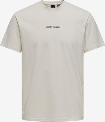 T-Shirt 'Musk' Only & Sons en beige : devant