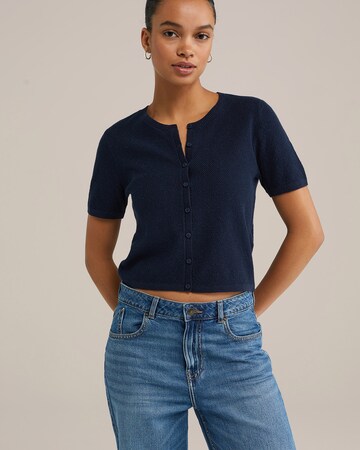WE Fashion Knit cardigan in Blue: front