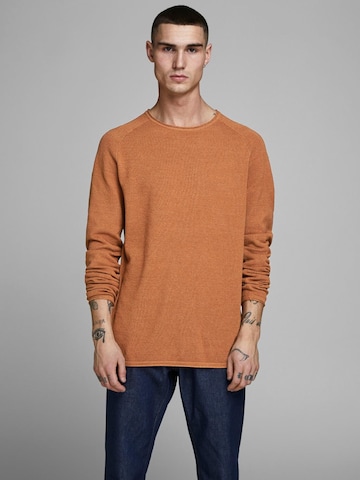 Coupe regular Pull-over 'Hill' JACK & JONES en marron : devant