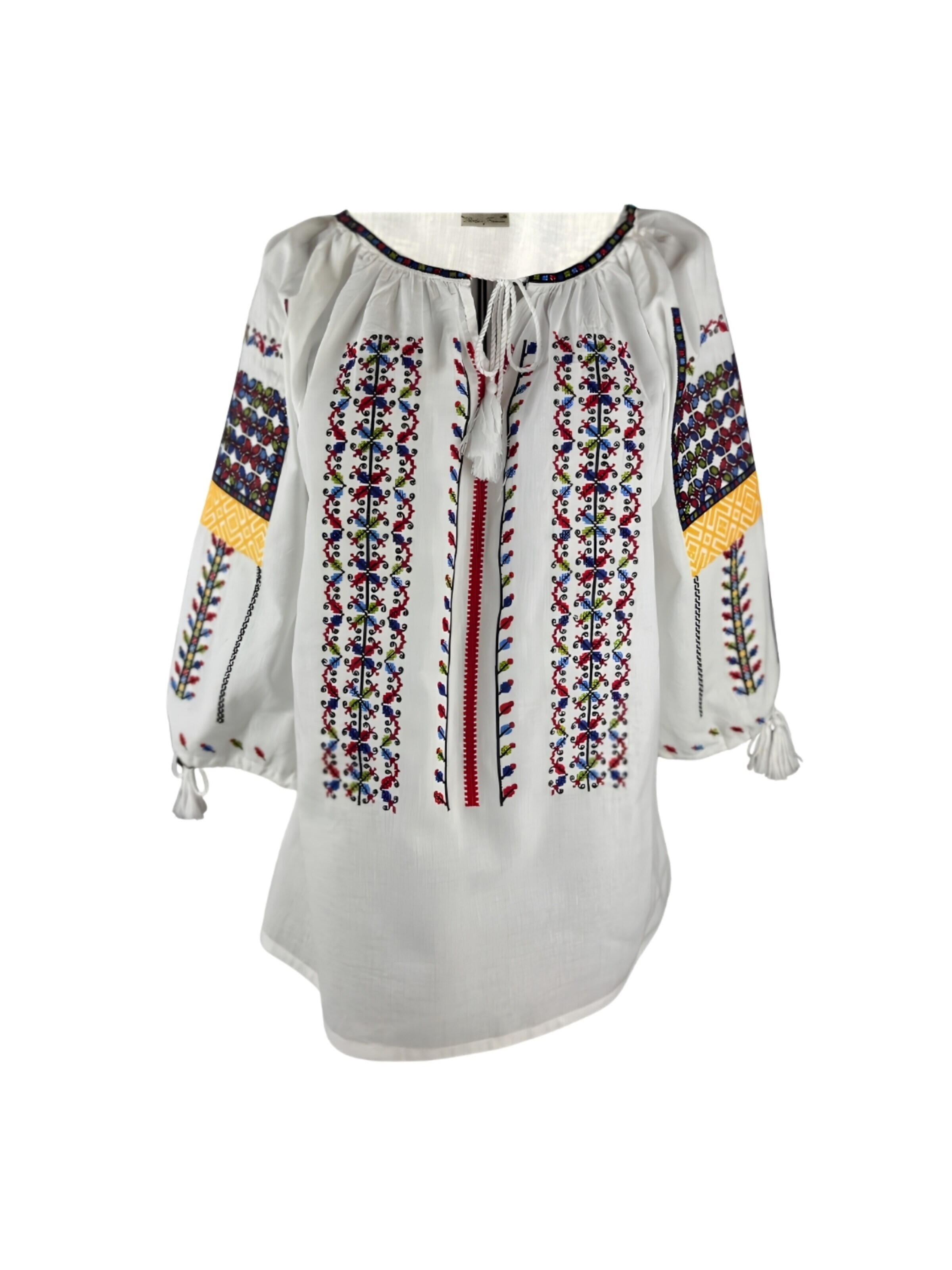 Rody’s forever - Blusa tradicional 'Damenbluse AU26 weiß/gelb , marimea XL' en blanco