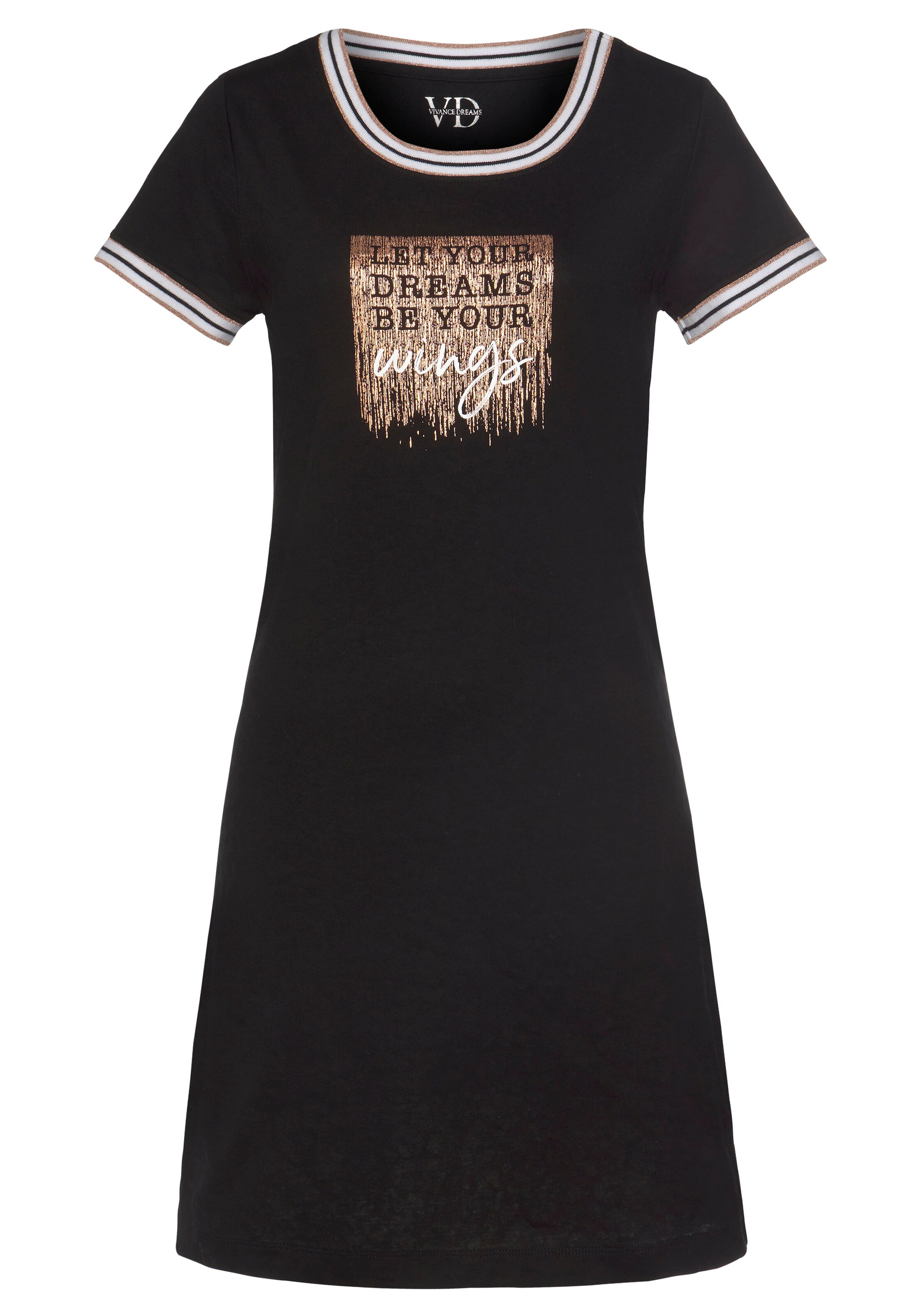 VIVANCE Noční košilka – černá: přední strana