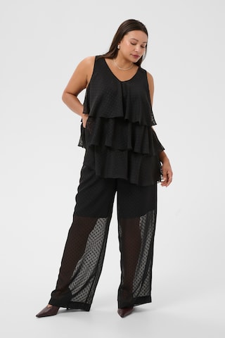 KAFFE CURVE Loosefit Kalhoty – černá