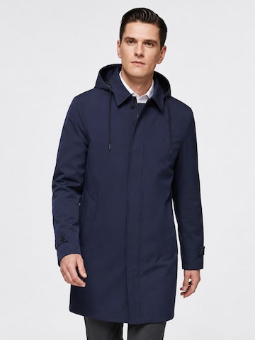 ALLTHEMEN Between-Seasons Coat 'Hülle' in Blue: front