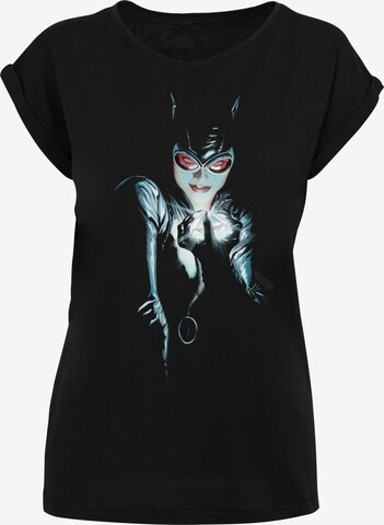 F4NT4STIC Shirt 'DC Comics Batman Alex Ross Catwoman' in Zwart: voorkant