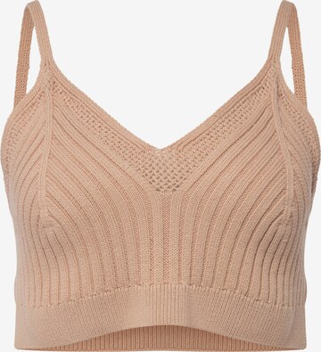 Ulla Popken Top  (GOTS) in Beige: predná strana