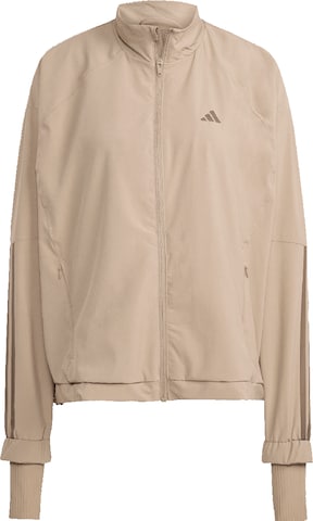 smėlio ADIDAS PERFORMANCE Sportinė striukė 'Hyperglam': priekis