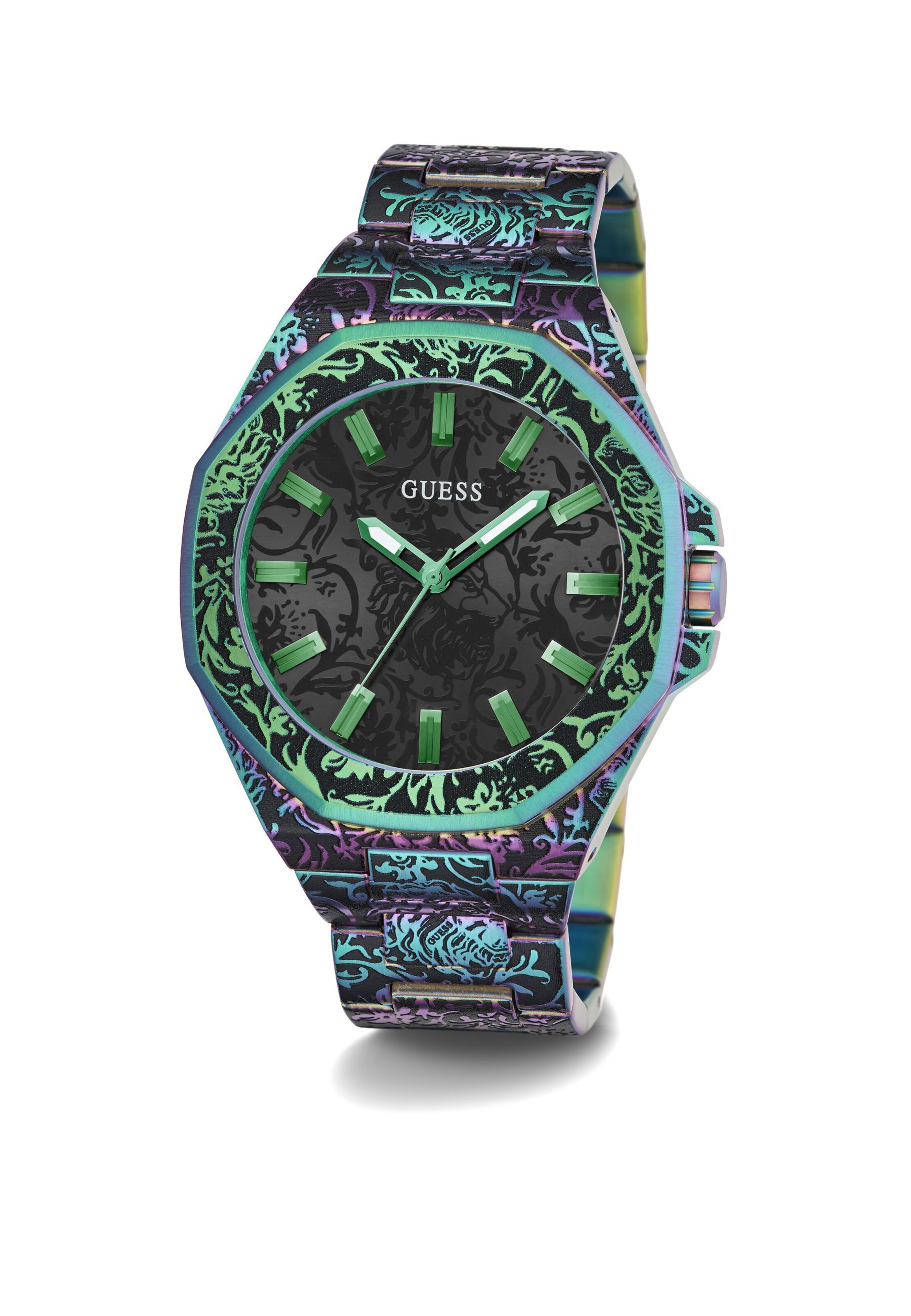 GUESS Uhr 'Roar' in Schwarz