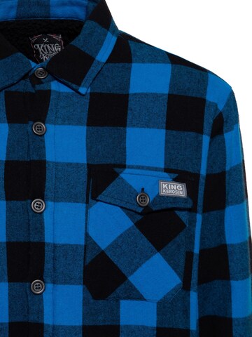 King Kerosin Regular fit Button Up Shirt in Blue