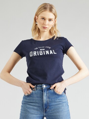 T-shirt TOM TAILOR DENIM en bleu : devant