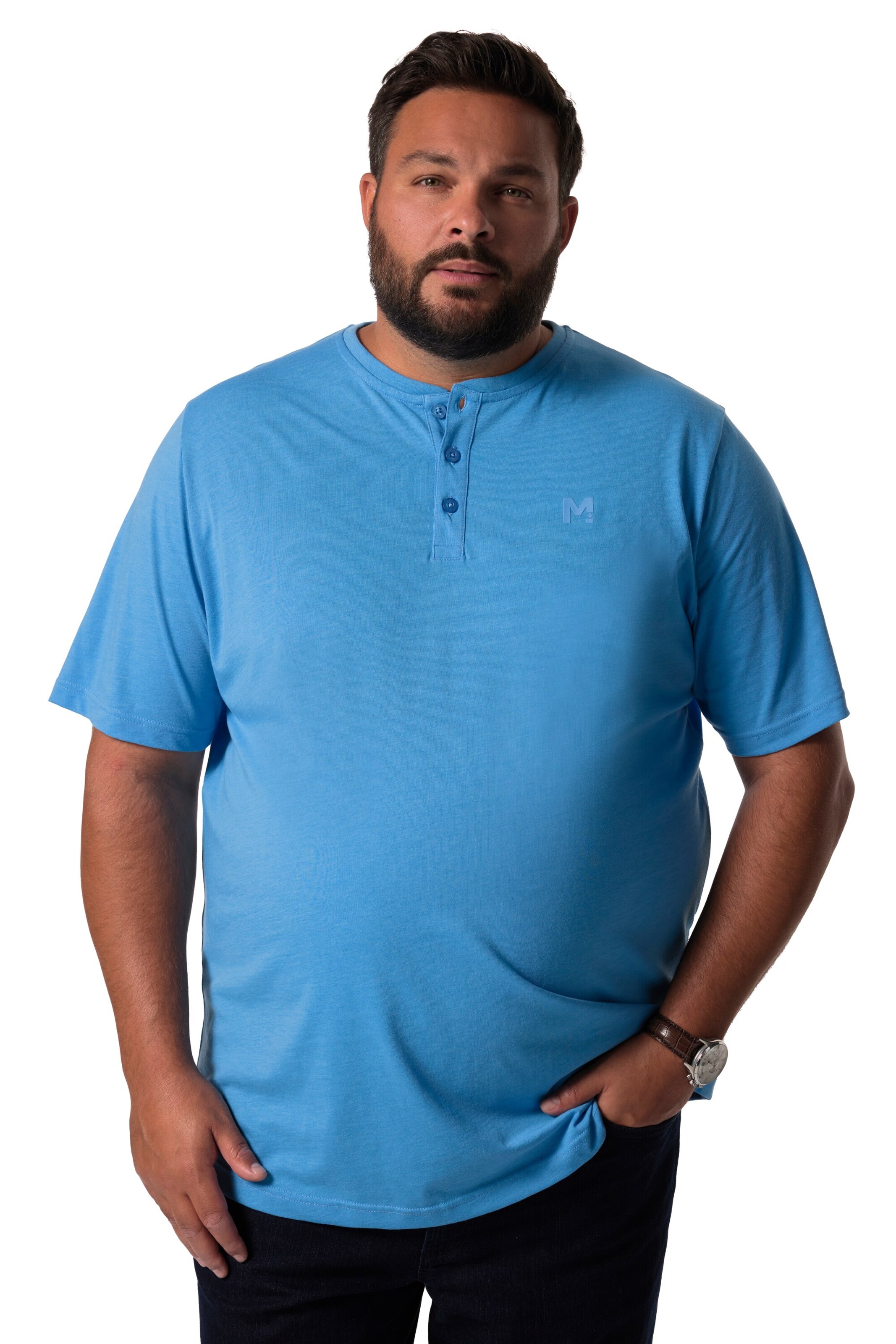 Men Plus T-Shirt in Blau: Vorderseite