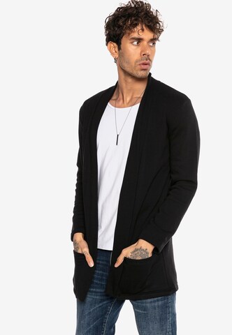 Redbridge Strickjacke 'Bakersfield' in Schwarz: Vorderseite