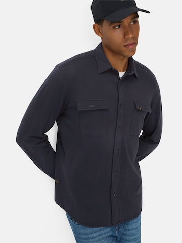 CAMEL ACTIVE Regular Fit Langarm Hemd aus reiner Baumwolle in Blau