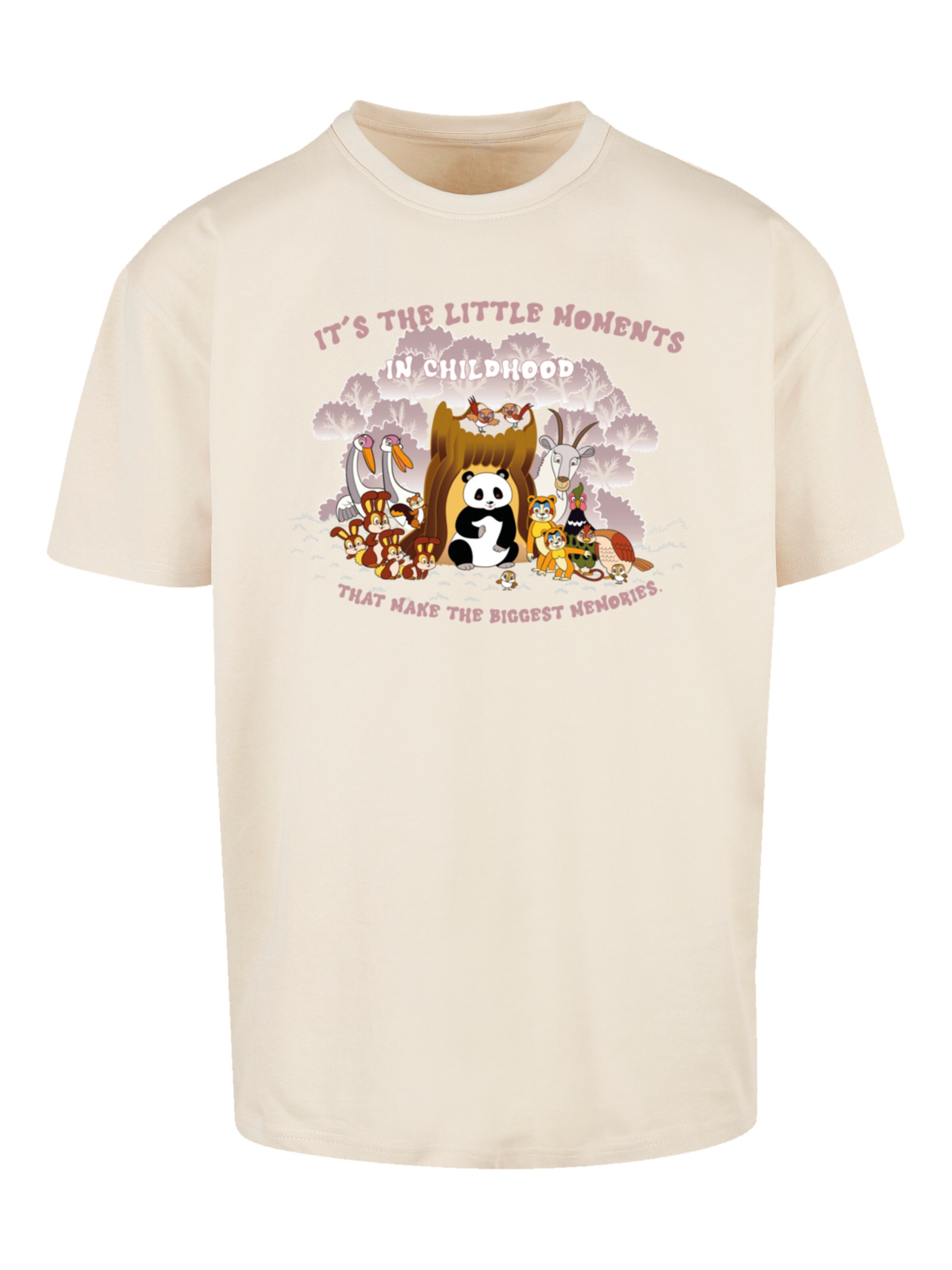 F4NT4STIC Shirt 'Heroes of Childhood Tao Tao Childhood Memories' in Beige: voorkant