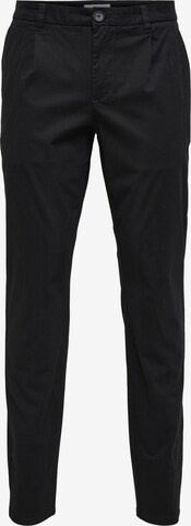 Slimfit Pantaloni con pieghe 'Cam' di Only & Sons in nero: frontale