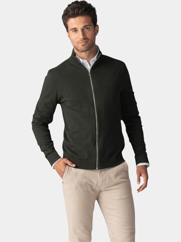 TEESHOPPEN Knit Cardigan in Green: front