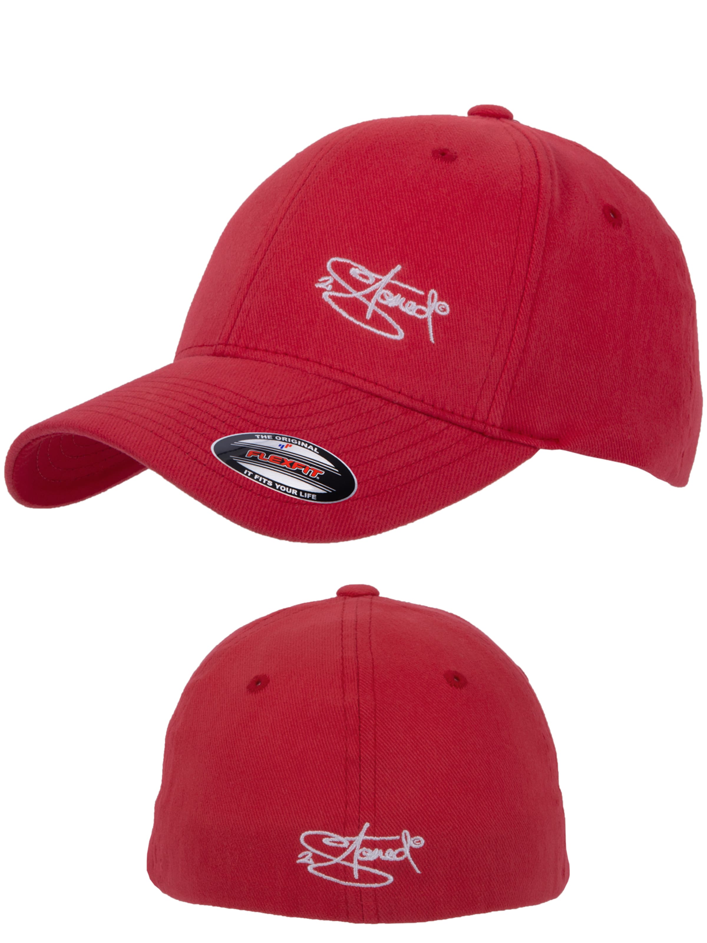 2Stoned Cap 'Flexfit Wooly Combed Classic' in Red