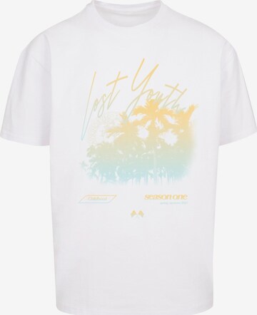Lost Youth Shirt 'PALM' in White: front