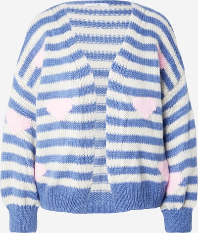 Hailys Neuletakki 'Ka44rena' koossa XS-S värissä kuninkaallisen sininen / pastellinpinkki / valkoinen, Tuotenäkymä