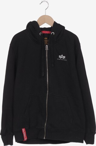 ALPHA INDUSTRIES Sweatshirt & Zip-Up Hoodie in S in Black: front