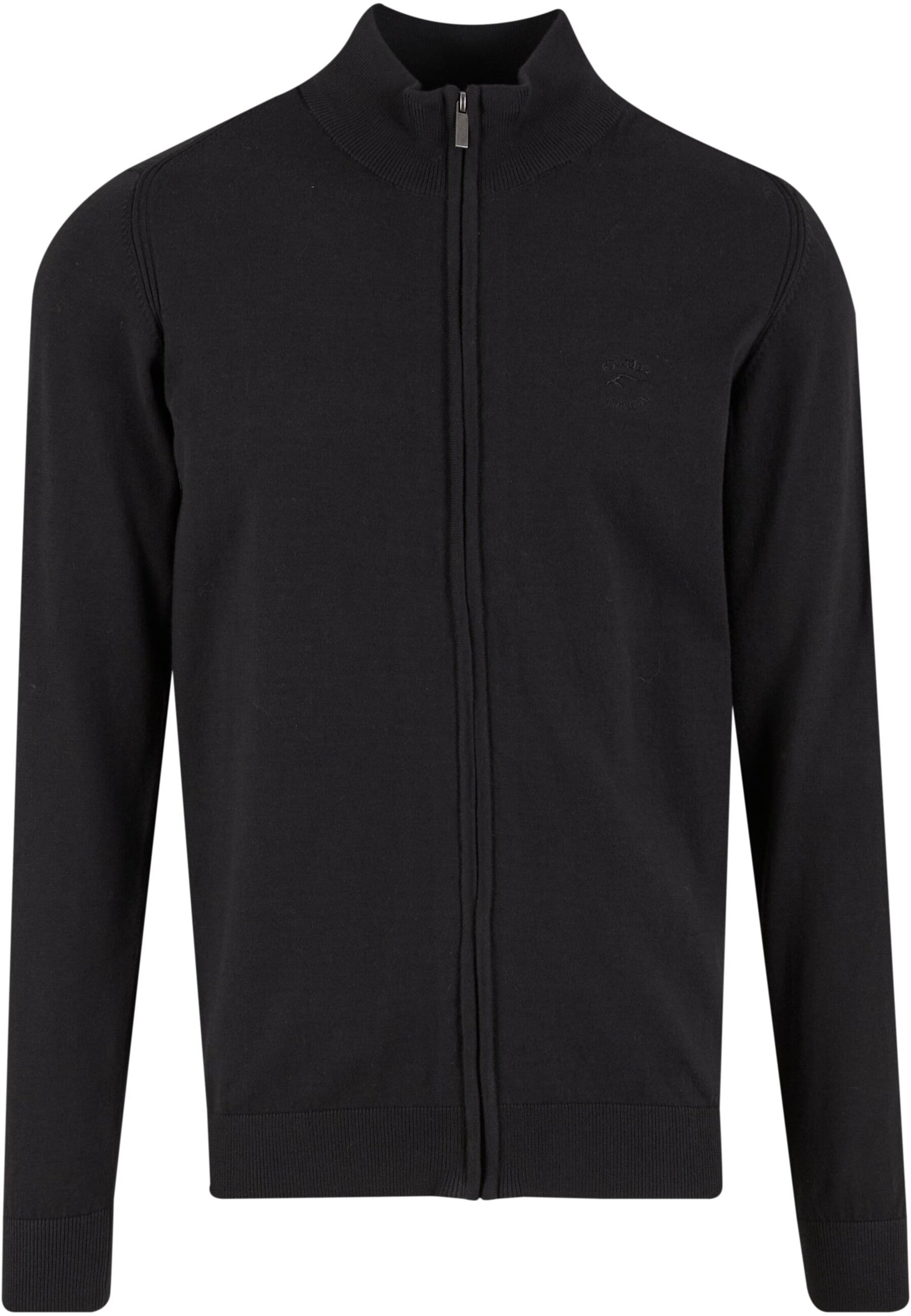 INDICODE JEANS Kardigan 'Tinos' – černá: přední strana