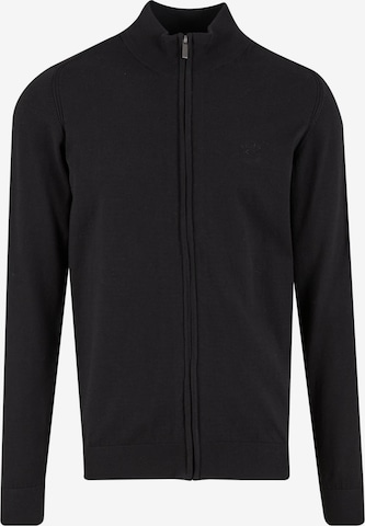 INDICODE JEANS Gebreid vest 'Tinos' in Zwart: voorkant