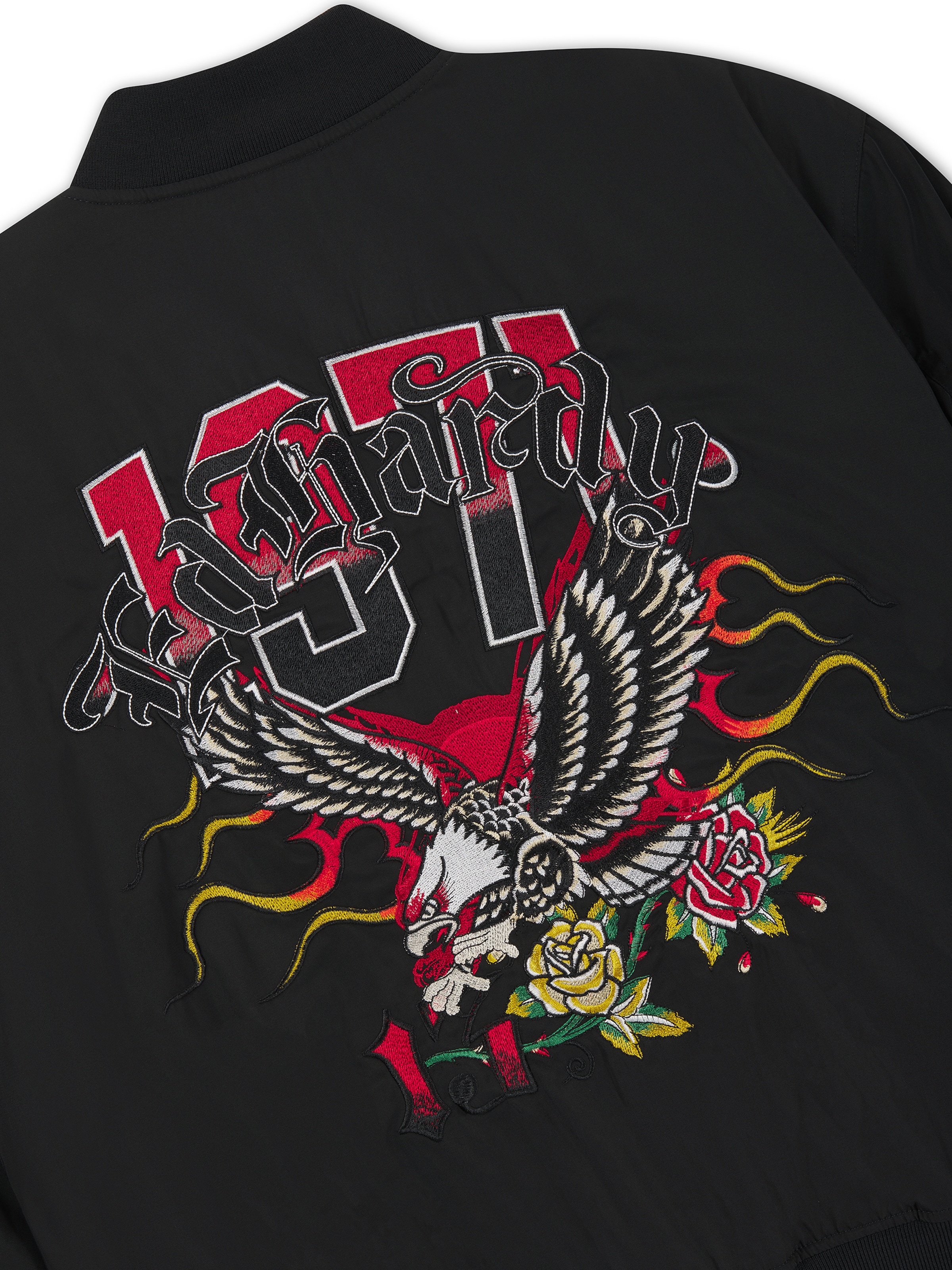 Ed Hardy - Chaqueta de entretiempo 'Gothic Flaming Eagle' en negro