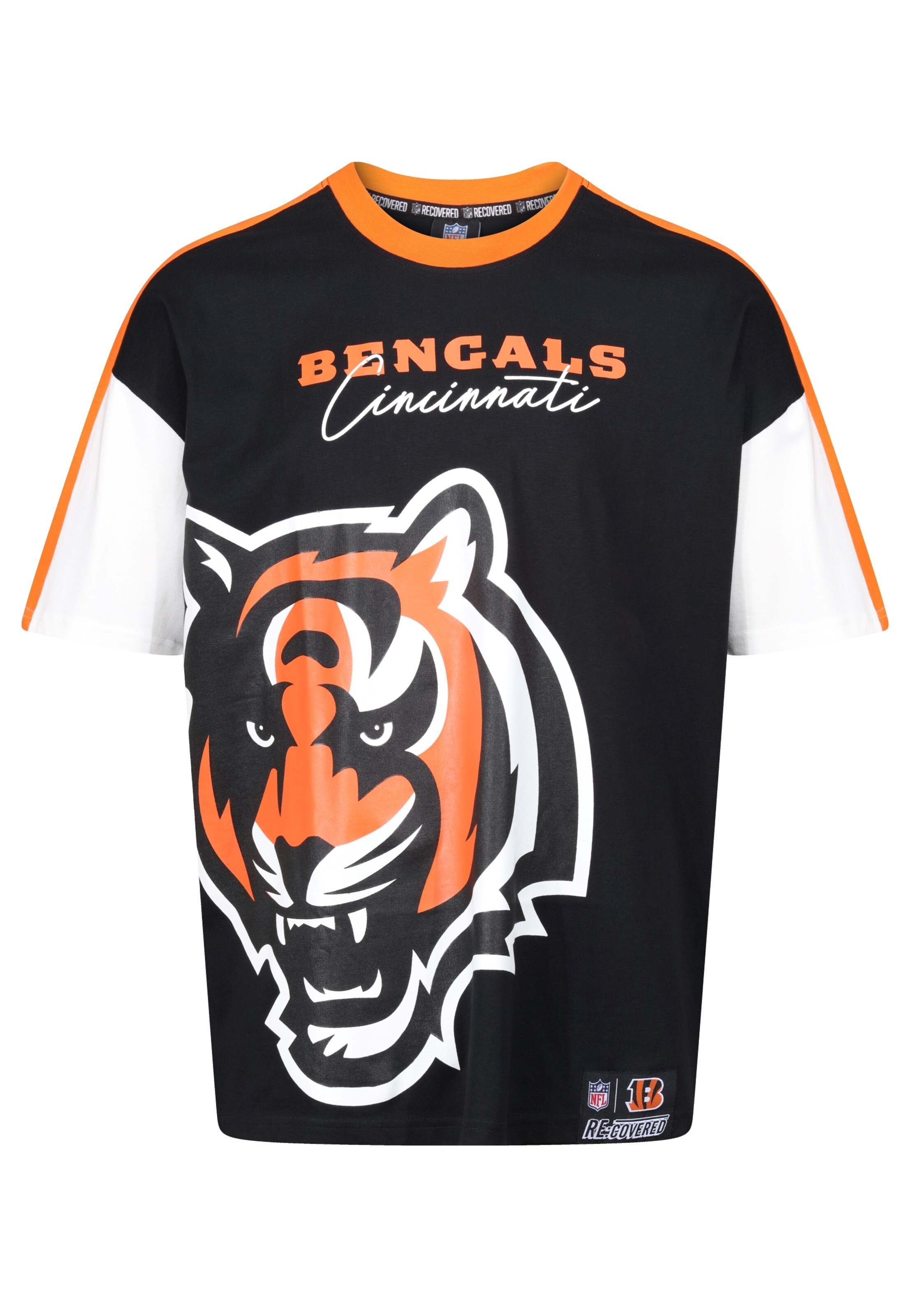Recovered T-Shirt 'NFL Bengals Cincinnati' in Schwarz: Vorderseite