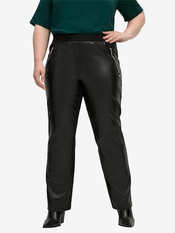 SHEEGO Regular Pants in Black: front