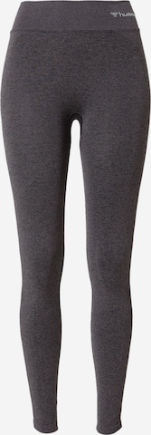 Skinny Pantalon de sport Hummel en noir : devant