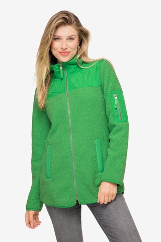 LAURASØN Fleece jas in Groen: voorkant