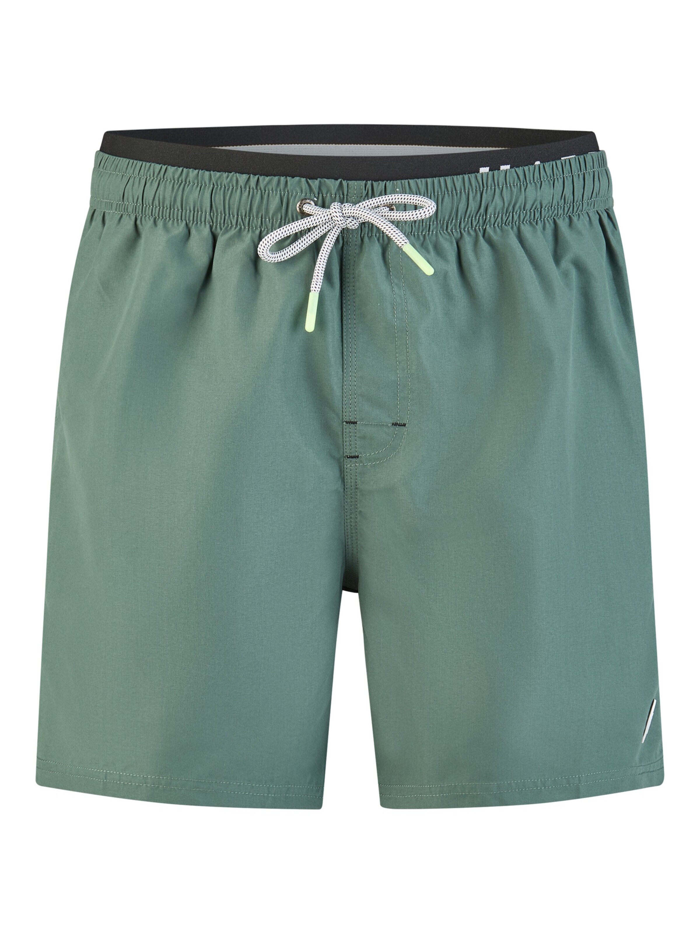 Happy Shorts Zwemshorts 'Double Waistband' in Groen: voorkant