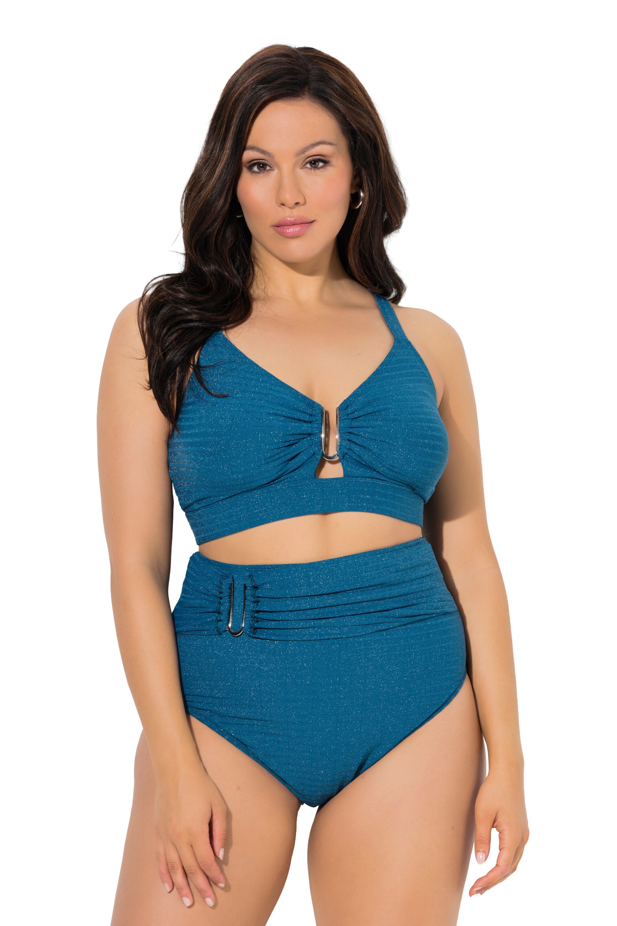 Ulla Popken Bikini in Blauw: voorkant