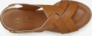 LASCANA Sandalen met riem in Bruin