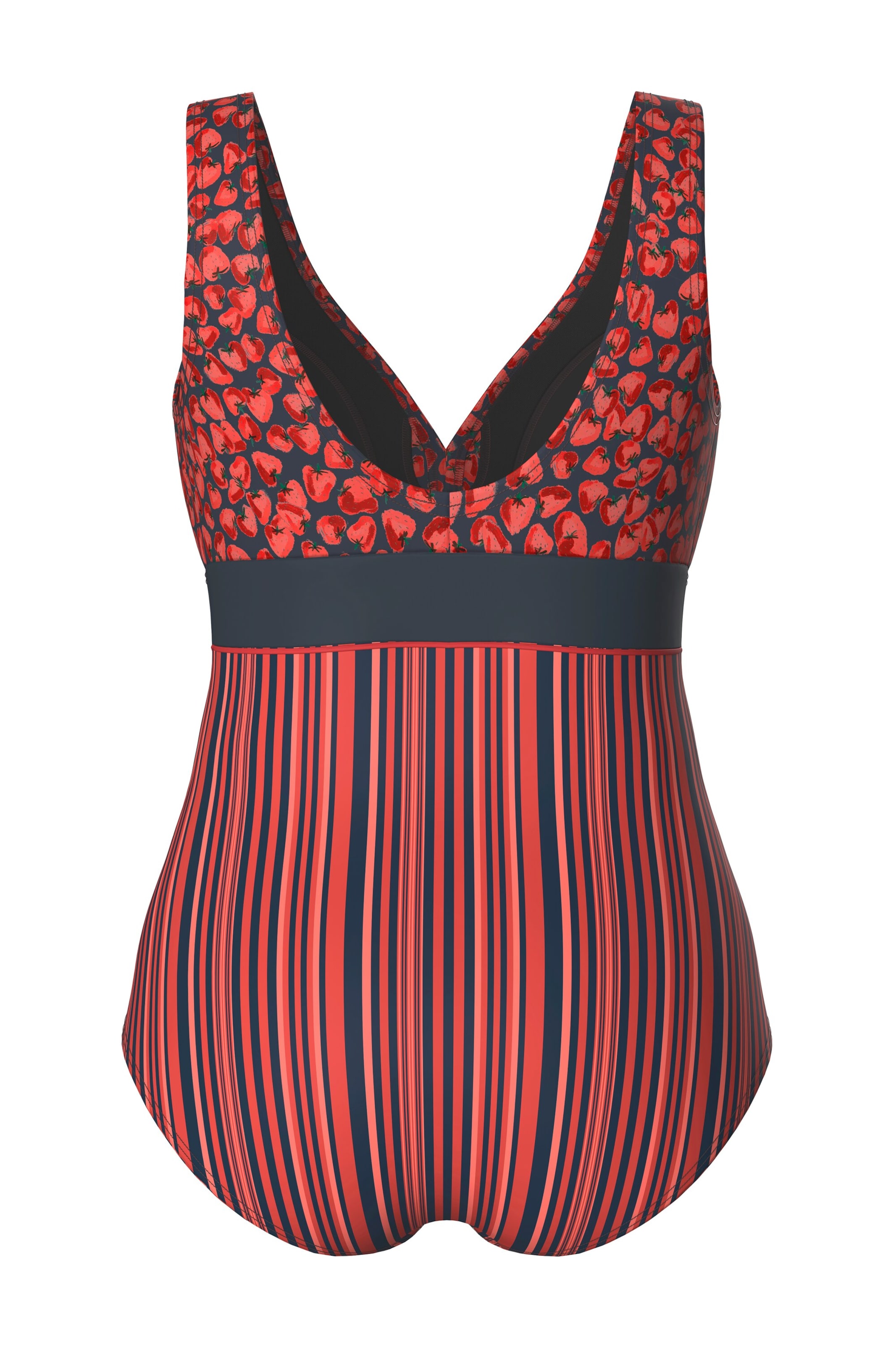 Ulla Popken Bustier Badeanzug in Rot