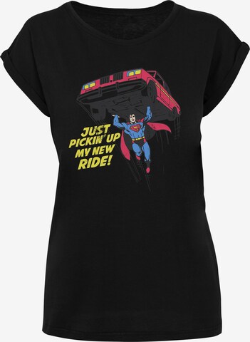 F4NT4STIC T-Shirt 'DC Comics Superman New Ride Superheld' in Schwarz: predná strana
