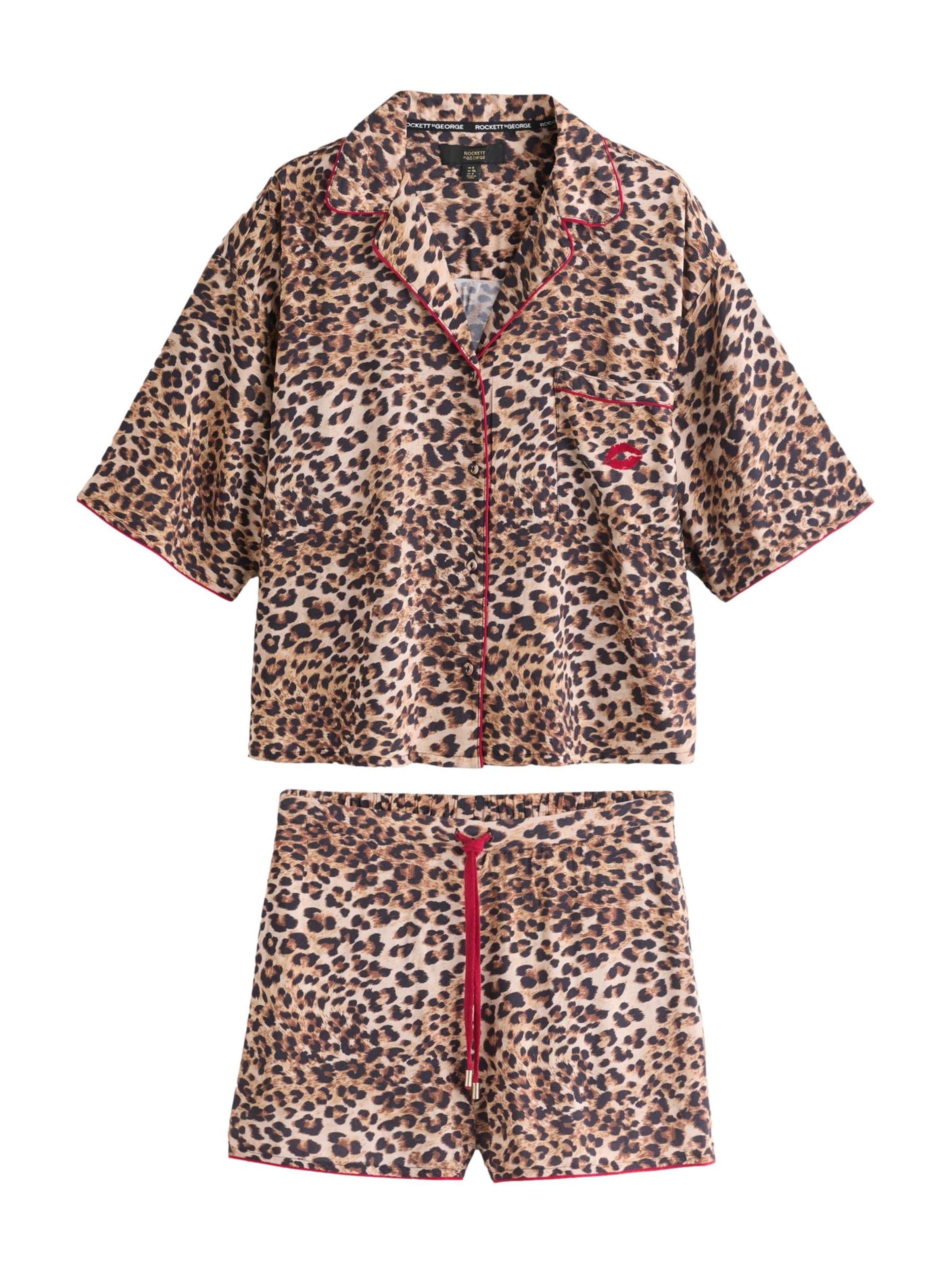 Rockett St George Korte pyjama in Bruin: voorkant