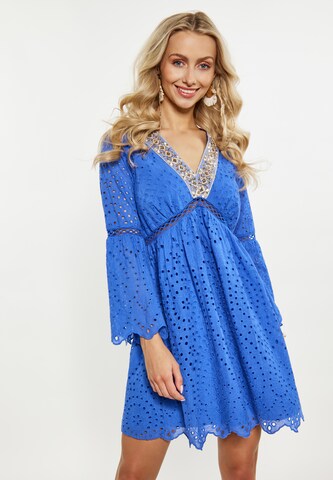 IZIA Summer Dress in Blue: front