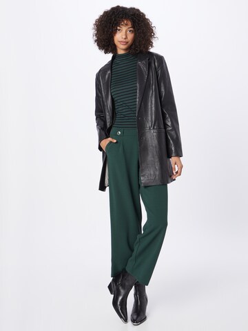 VILA Wide leg Pleat-Front Pants 'LOANE' in Green