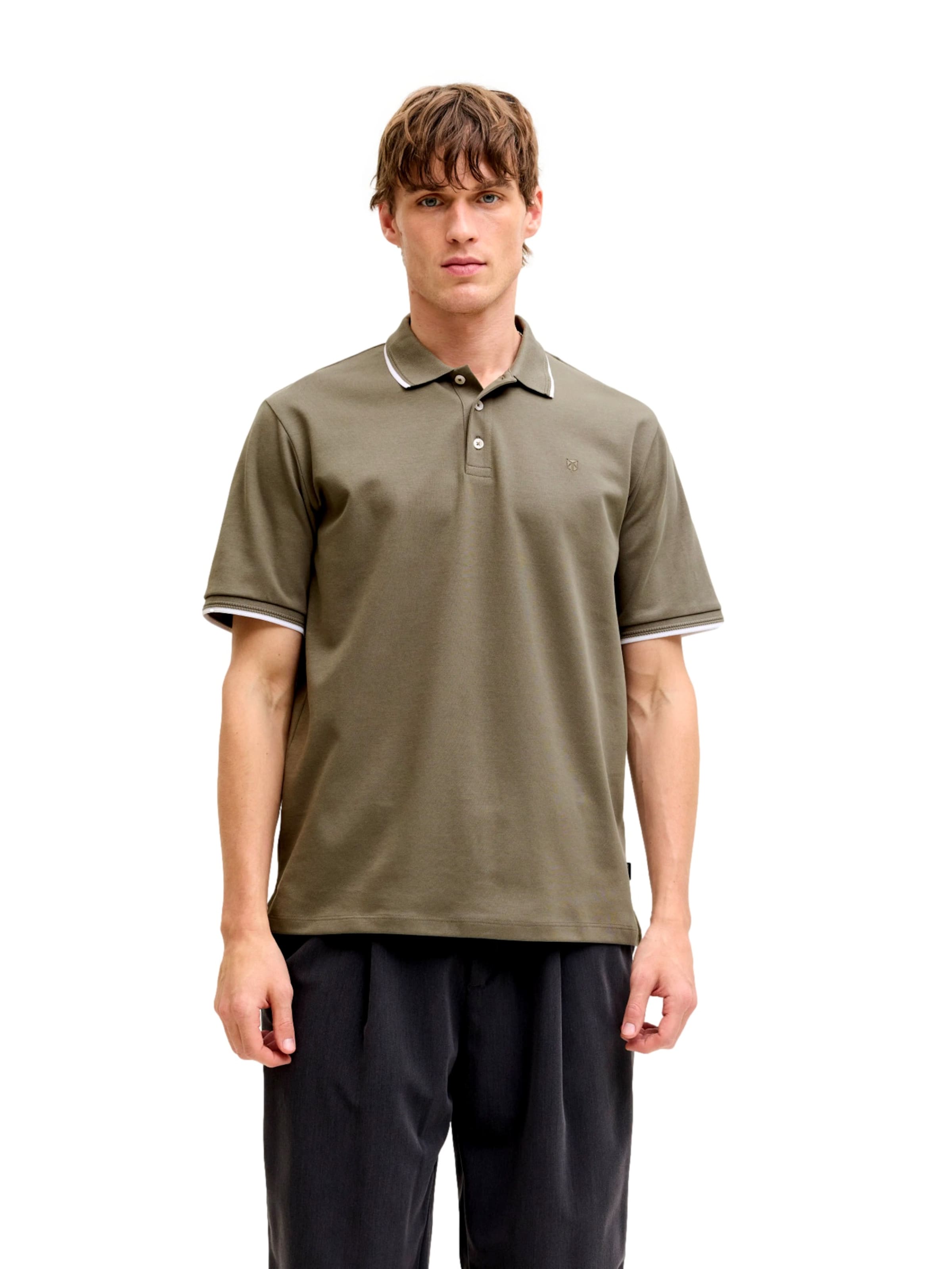 Jack & Jones Premium - Camisa 'JPRBLAETHAN' em verde: frente