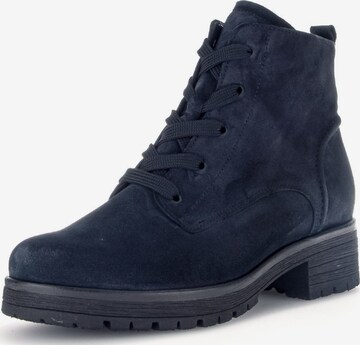 GABOR Lace-Up Ankle Boots in Blue: front