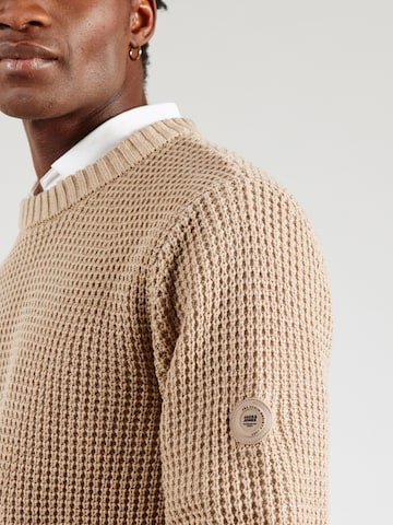 smėlio JACK & JONES Megztinis 'JJLINK'