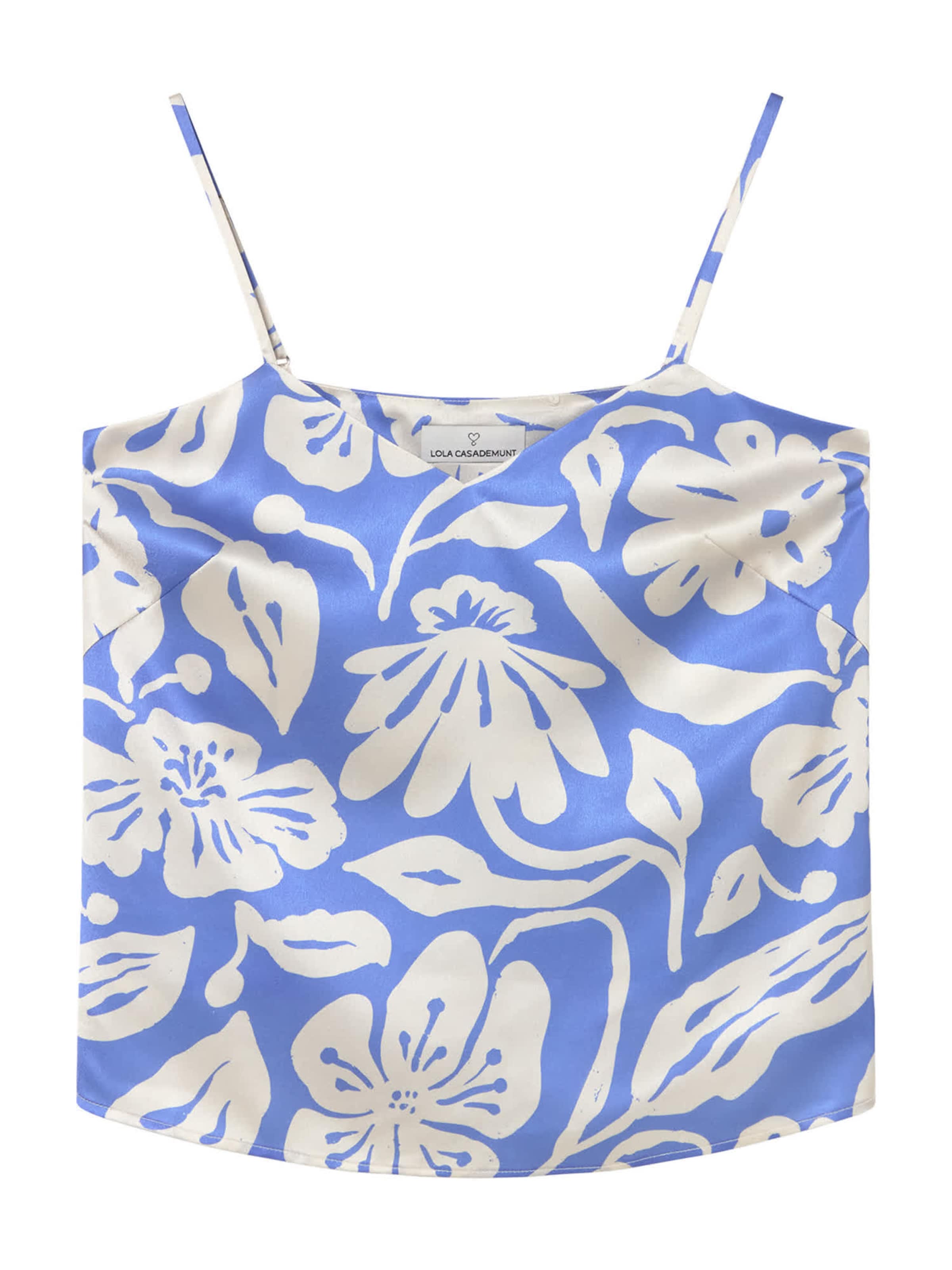 Lola Casademunt - Top 'Caraco' en azul: frente