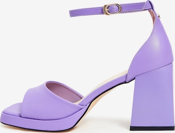 CESARE GASPARI Strap Sandals in Purple: front