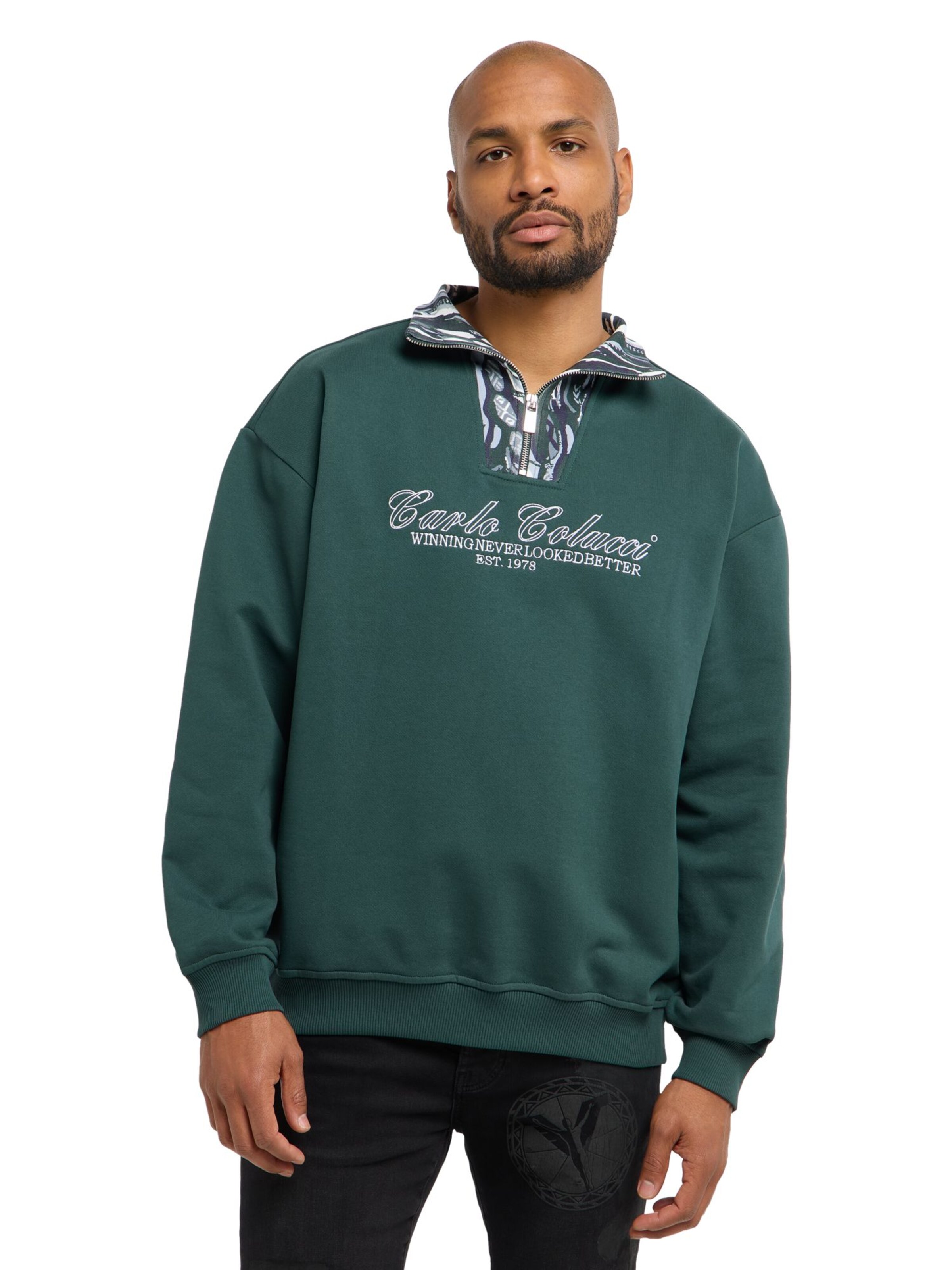 Carlo Colucci Sweatshirt 'Favaro' in Green: front