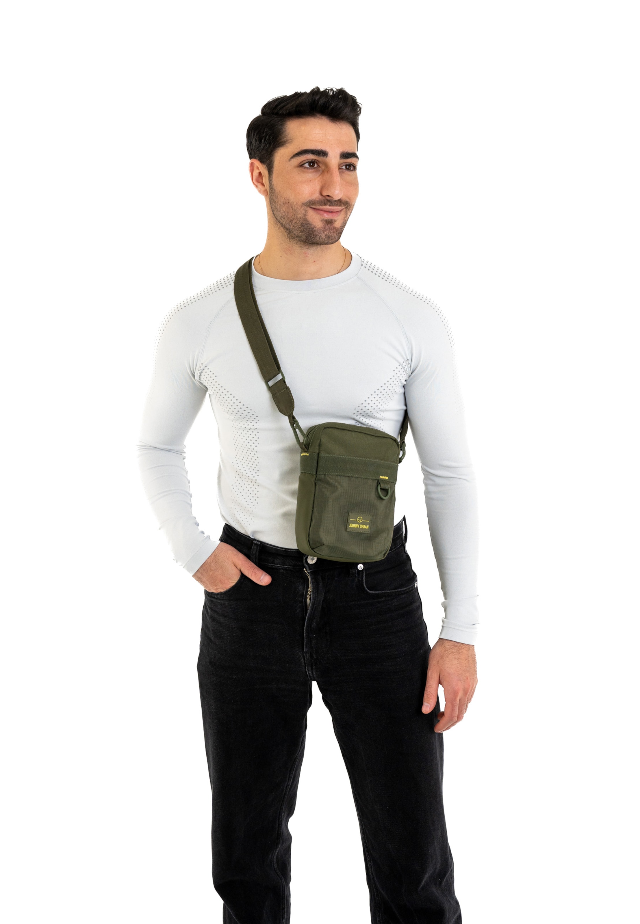 Johnny Urban Чанта за през рамо тип преметка в зелено: отпред