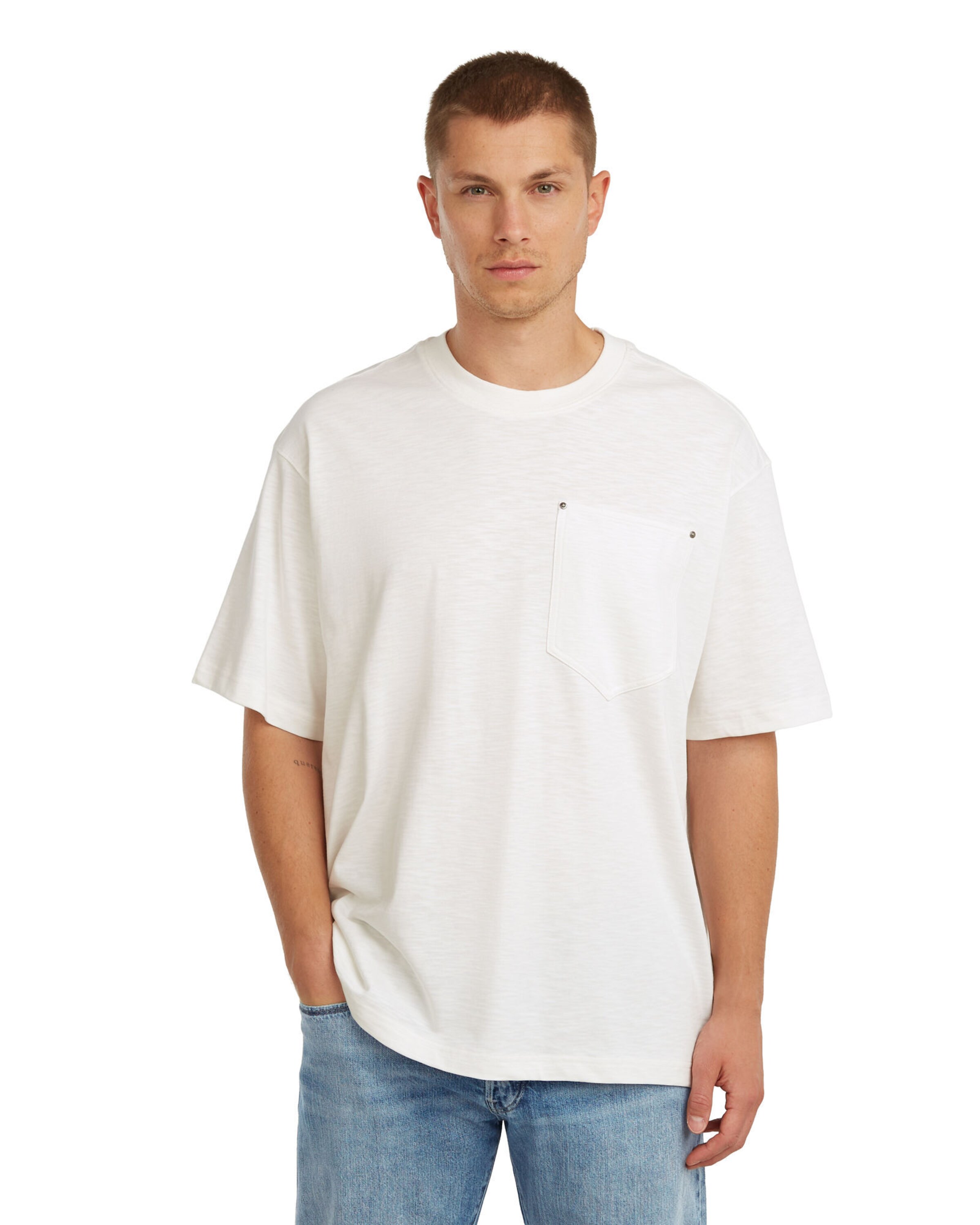 G-STAR Shirt 'Pocket Loose T-Shirt' in Wit: voorkant