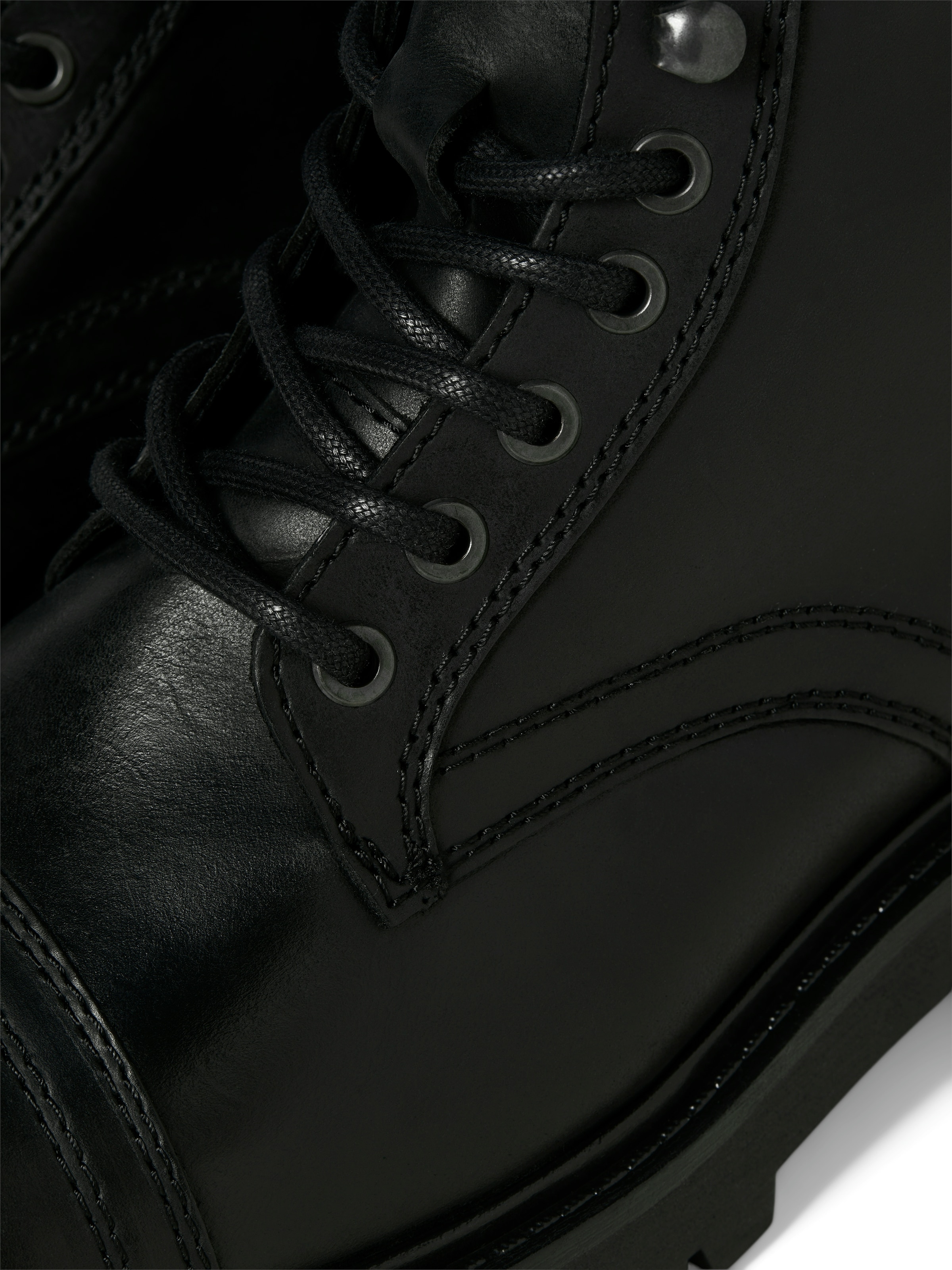 JACK & JONES Боти с връзки 'JFWEnzo' в черно