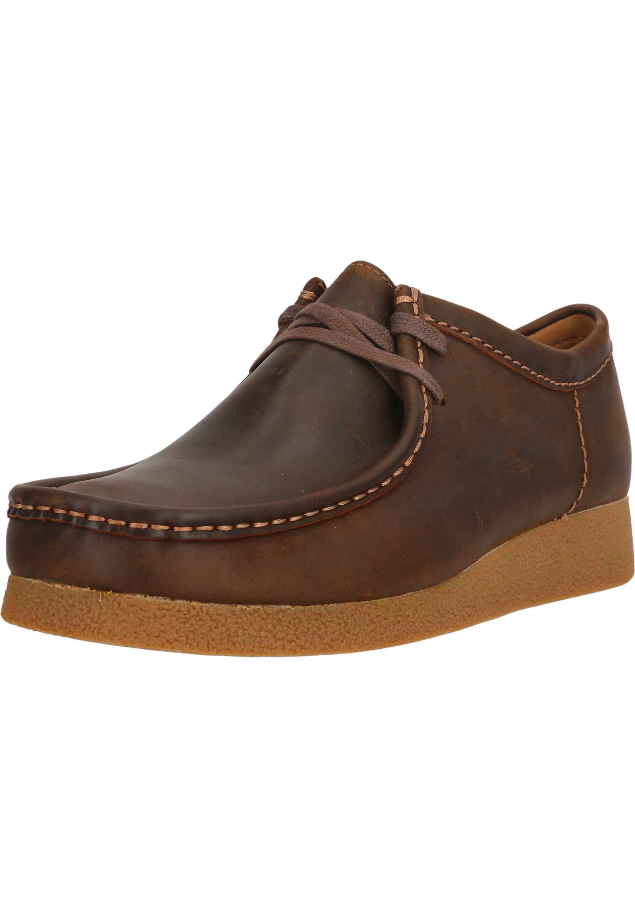 CLARKS - Sapato com atacadores 'Wallabee' em castanho: frente