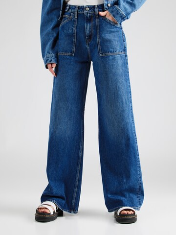 Wide leg Jeans de la Pepe Jeans pe albastru: față