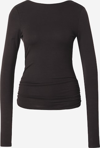 juoda WEEKDAY Marškinėliai 'Kris': priekis